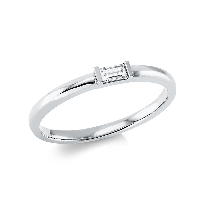Ring 18 kt WG, 1 Bag. 0,11 ct, TW-vsi