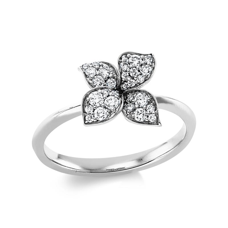 Ring 18 kt WG, 29 Brill. 0,28 ct, TW-si