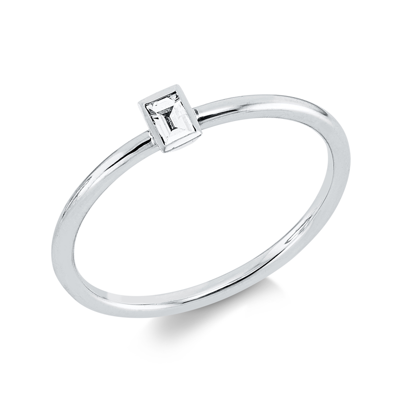 Ring 18 kt WG, 1 Bag. 0,06 ct, F-si