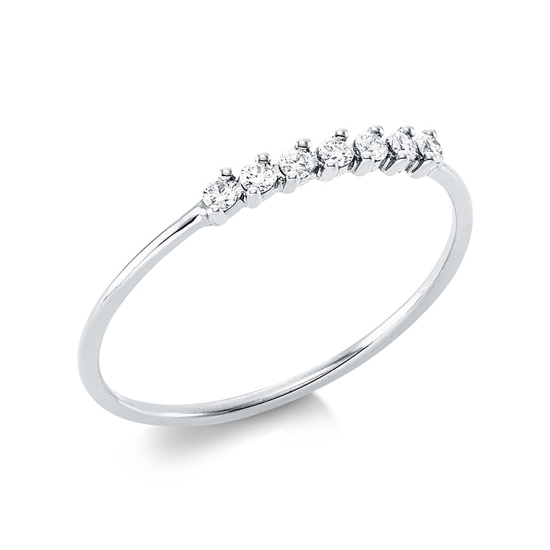 Ring 18 kt WG, 7 Brill. 0,10 ct, TW-si