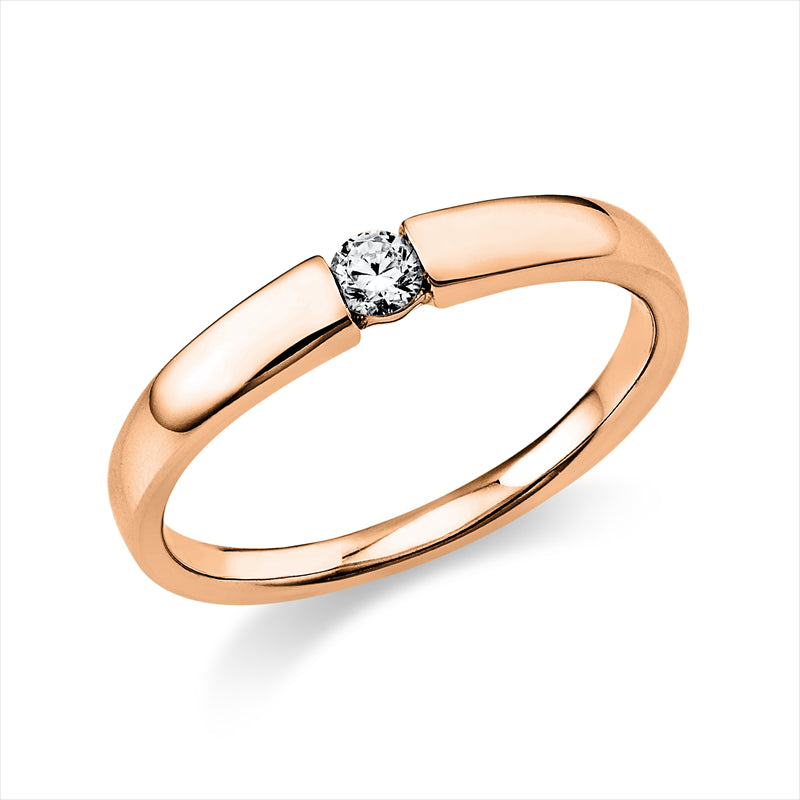 Ring 14 kt RG, 1 Brill. 0,10 ct, TW-si