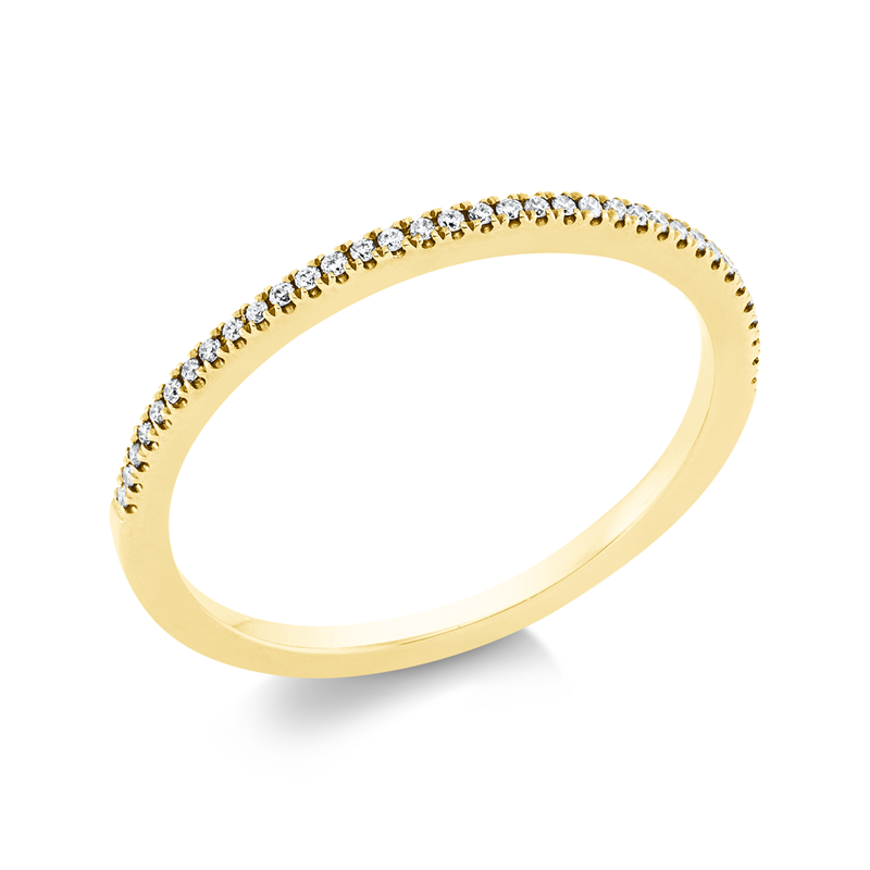 Ring 18 kt GG, 35 Brill. 0,08 ct, W-si