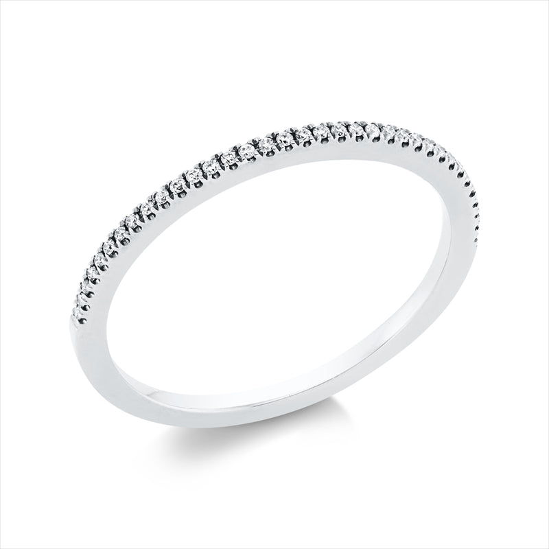 Ring 14 kt WG, 35 Brill. 0,07 ct, W-si