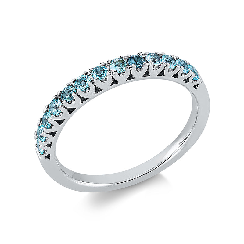 Ring 18 kt WG, 13 Paraiba 0,39 ct blau