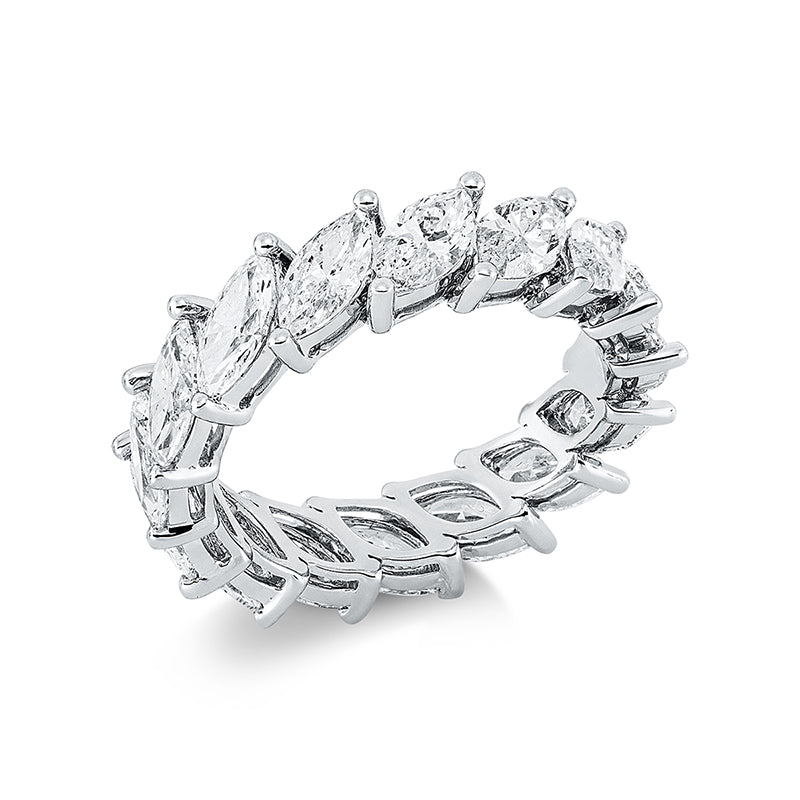 Ring 18 kt WG, 16 Nav. 3,80 ct, TW-si