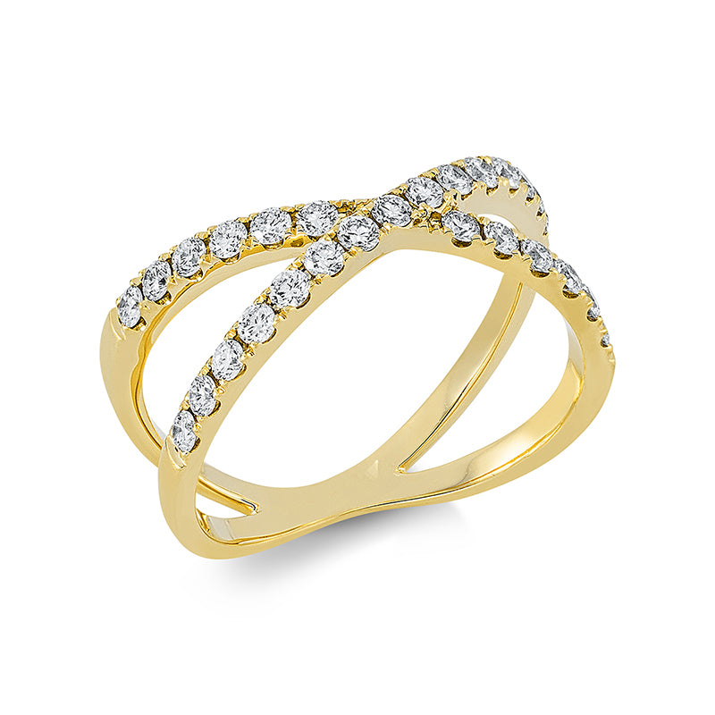 Ring 18 kt GG, 27 Brill. 0,55 ct, TW-si