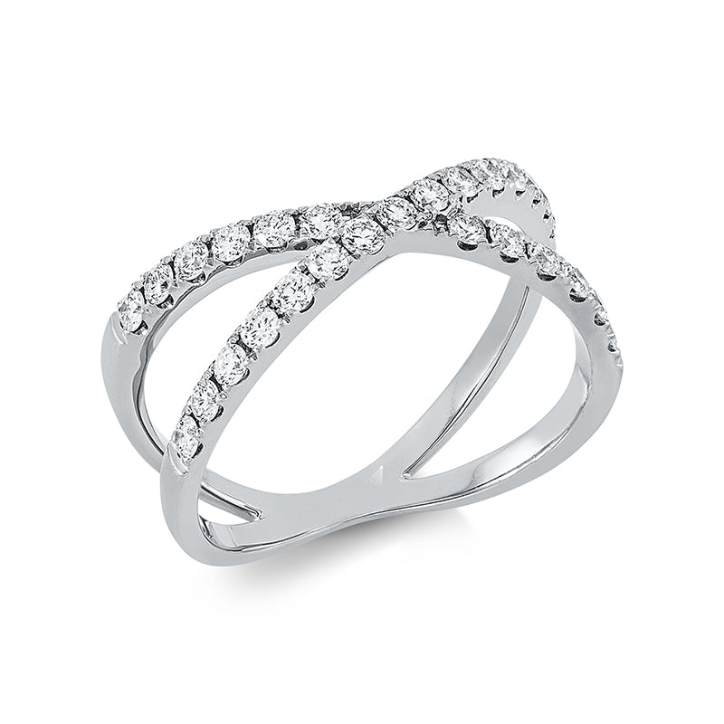 Ring 18 kt WG, 27 Brill. 0,55 ct, TW-si