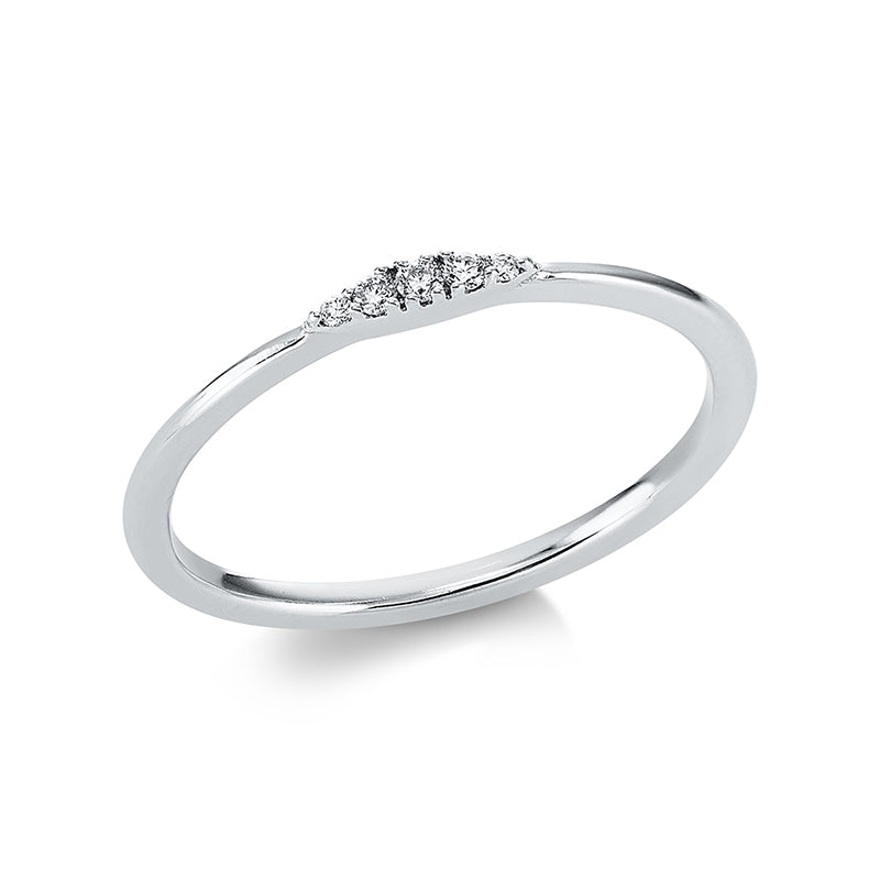Ring 14 kt WG, 5 Brill. 0,04 ct, F-si