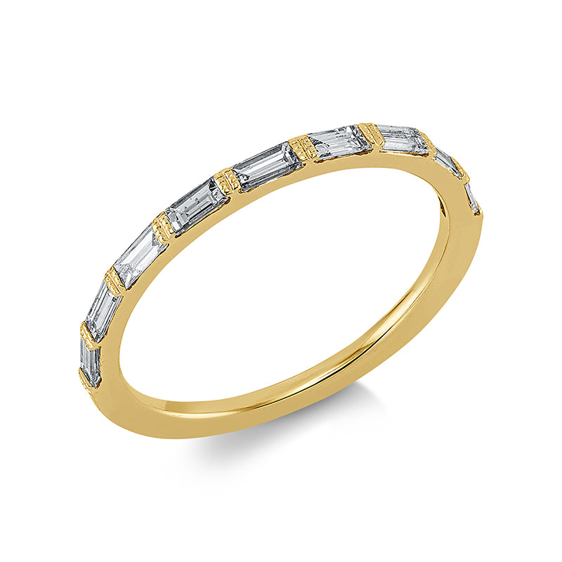 Ring 18 kt GG, 9 Bag. 0,34 ct, TW-vsi