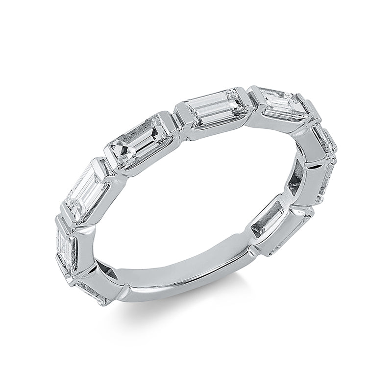 Ring 18 kt WG, 9 Bag. 1,29 ct, TW-vsi
