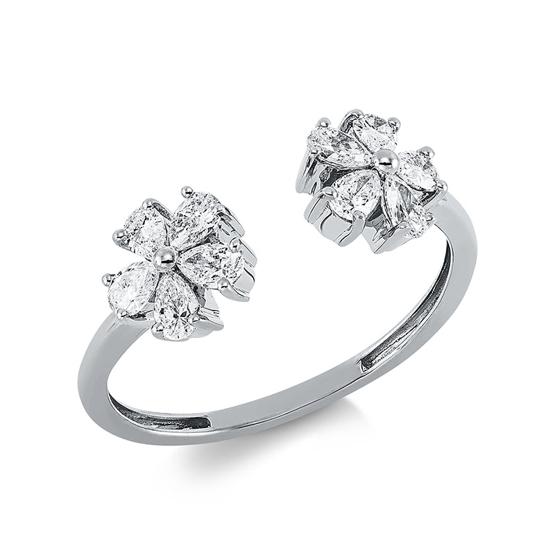 Ring 18 kt WG, 10 Tropfen 0,57 ct, TW-vsi