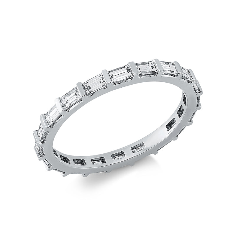 Ring 18 kt WG, 20 Trap. 1,04 ct, TW-si