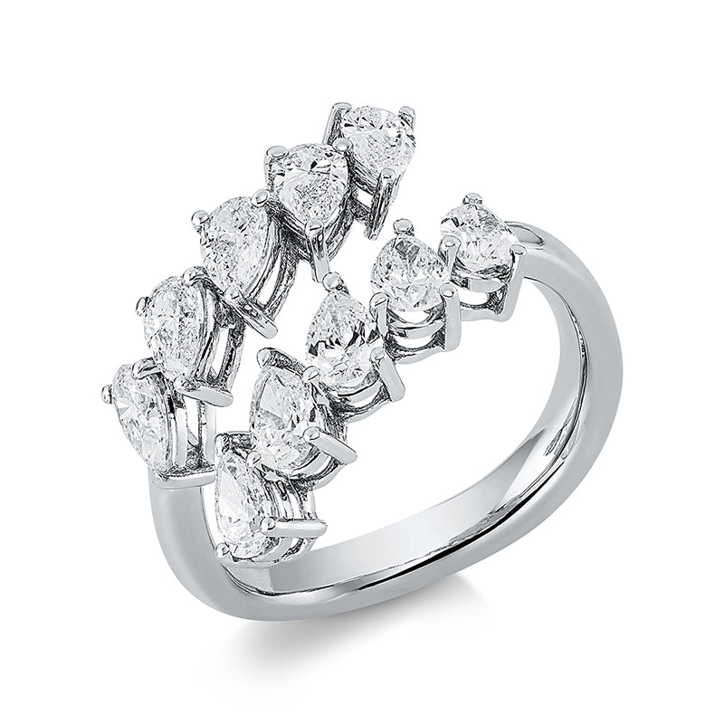 Ring 18 kt WG, 10 Tropfen 1,69 ct, F-vsi