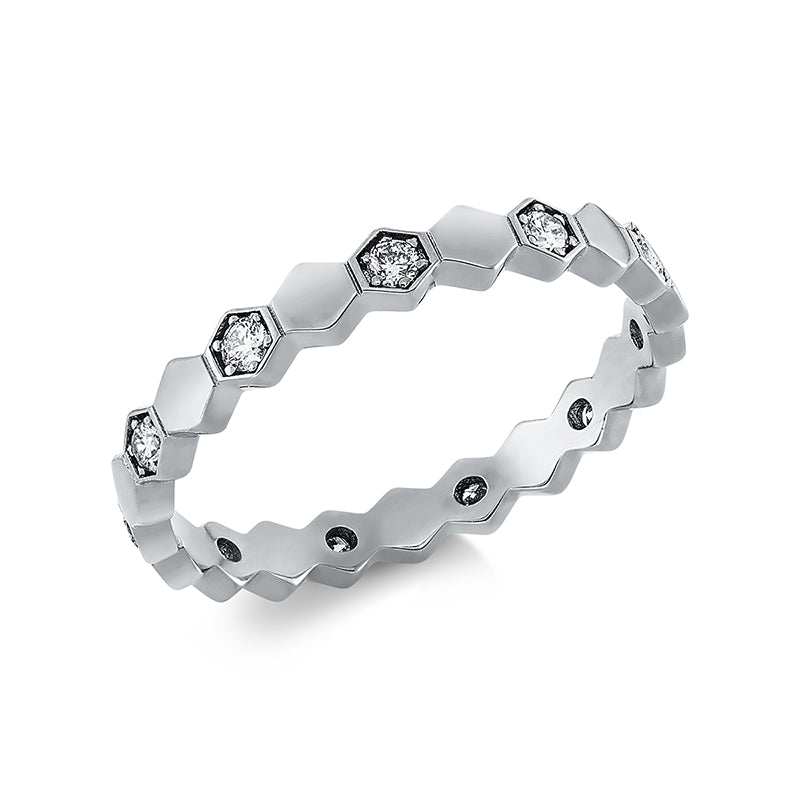 Ring 18 kt WG, 11 Brill. 0,26 ct, W-si