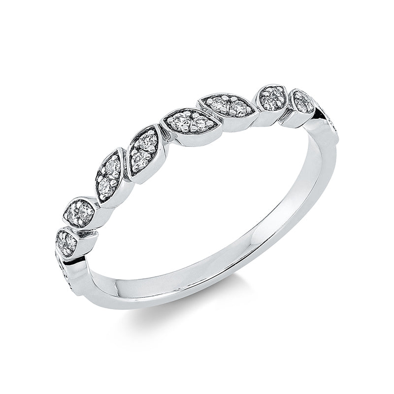 Ring 18 kt WG, 20 Brill. 0,15 ct, W-si