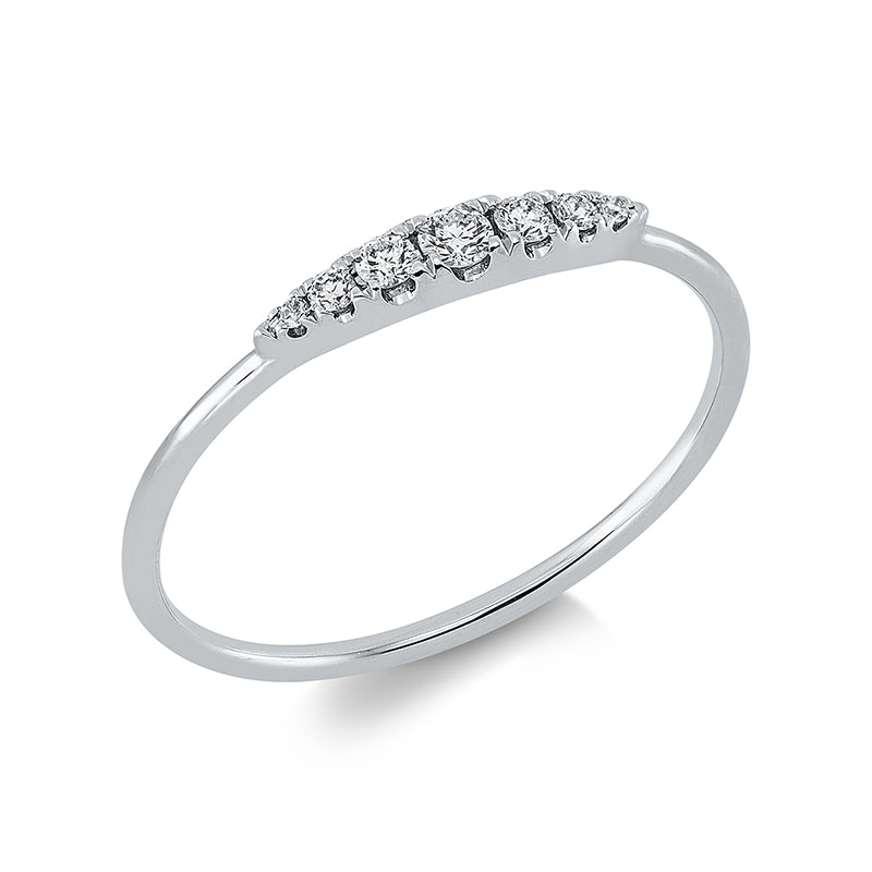 Ring 18 kt WG, 7 Brill. 0,10 ct, TW-si