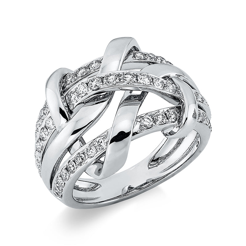 Ring 18 kt WG, 54 Brill. 0,88 ct, TW-vsi