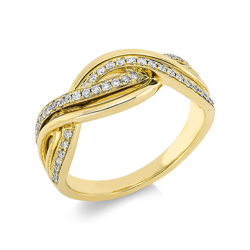 Ring 14 kt GG, 48 Brill. 0,23 ct, TW-pi