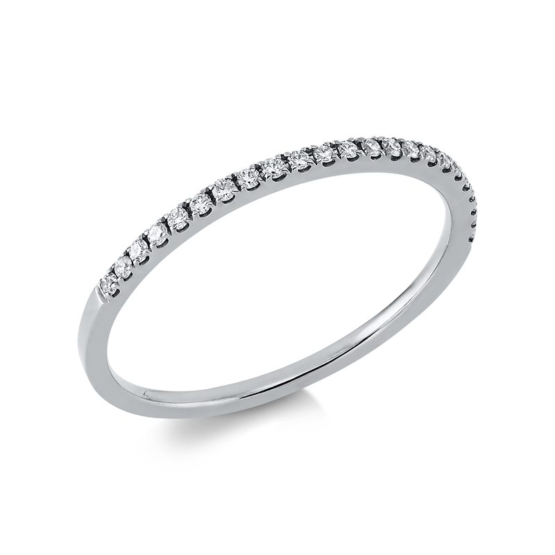 Ring 18 kt WG, 23 Brill. 0,10 ct, TW-si