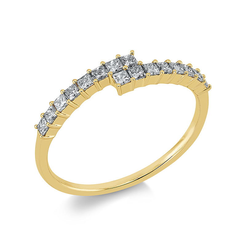 Ring 18 kt GG, 16 Princ. 0,33 ct, TW-si