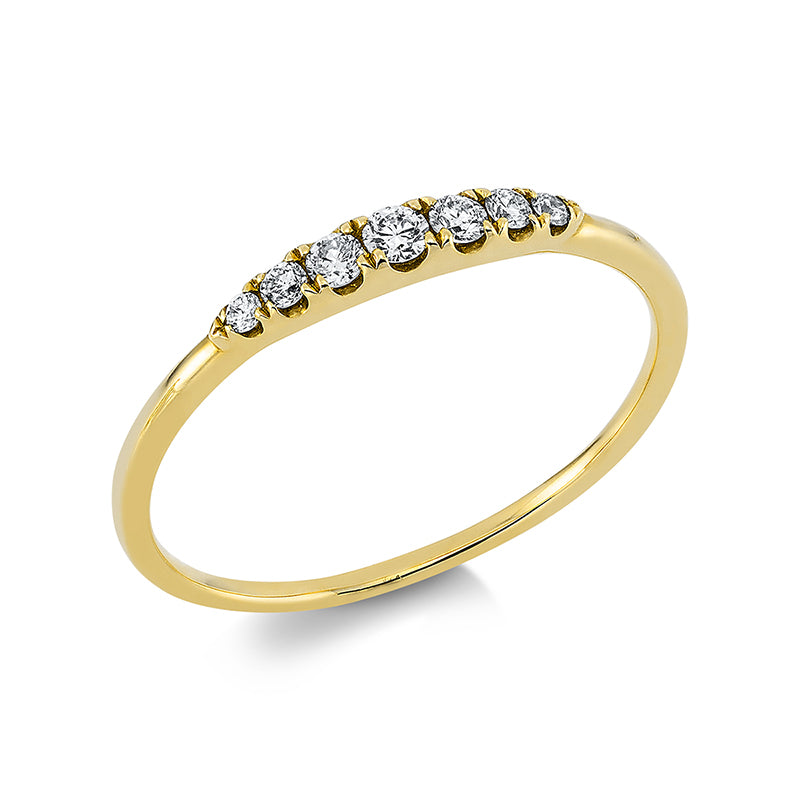 Ring 18 kt GG, 7 Brill. 0,14 ct, TW-si