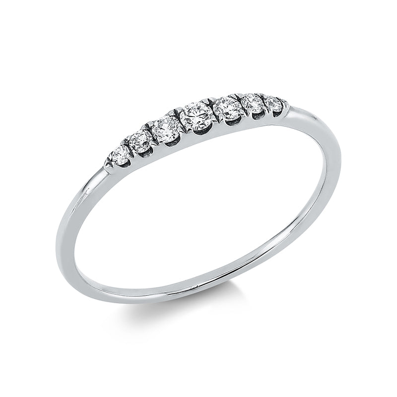 Ring 18 kt WG, 7 Brill. 0,14 ct, TW-si