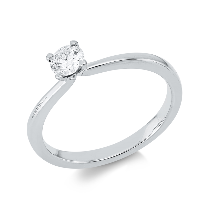 Ring 18 kt WG, GIA7528441038, 1 Brill. 0,32 ct, F-si