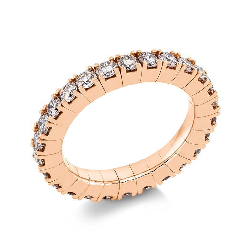 Ring 18 kt RG, Flex-Band, variabel, 26 Brill. 2,03 ct, braun
