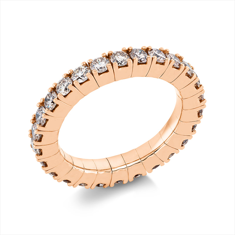 Ring 18 kt RG, Flex-Band, variabel, 26 Brill. 2,03 ct, braun