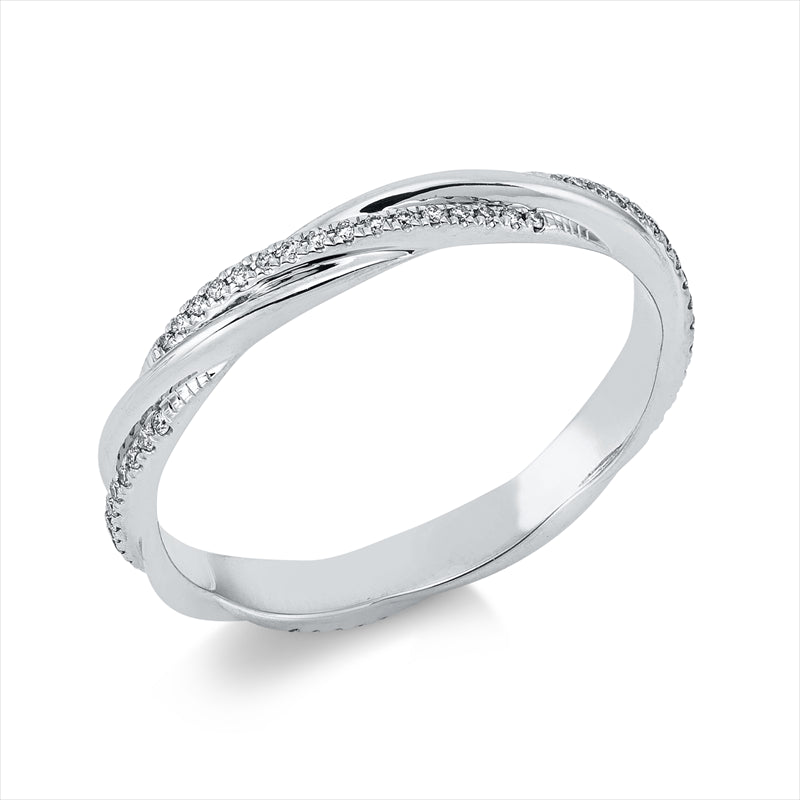 Ring 14 kt WG, 64 Brill. 0,14 ct, W-si