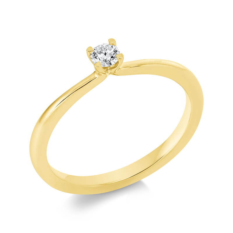 Ring 18 kt GG, 1 Brill. 0,12 ct, TW-si