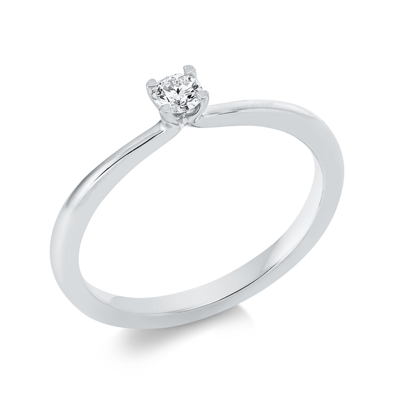 Ring 14 kt WG, 1 Brill. 0,10 ct, TW-si
