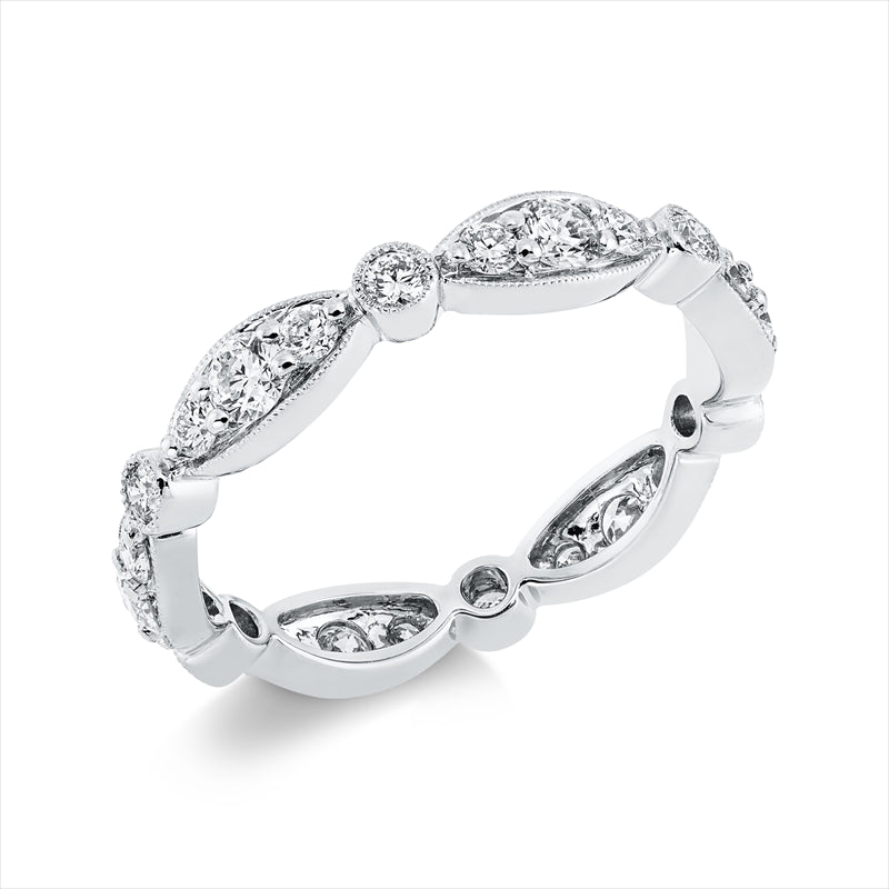 Ring 18 kt WG, 6 Brill. 0,42 ct, TW-si, 18 Brill. 0,47 ct, TW-si