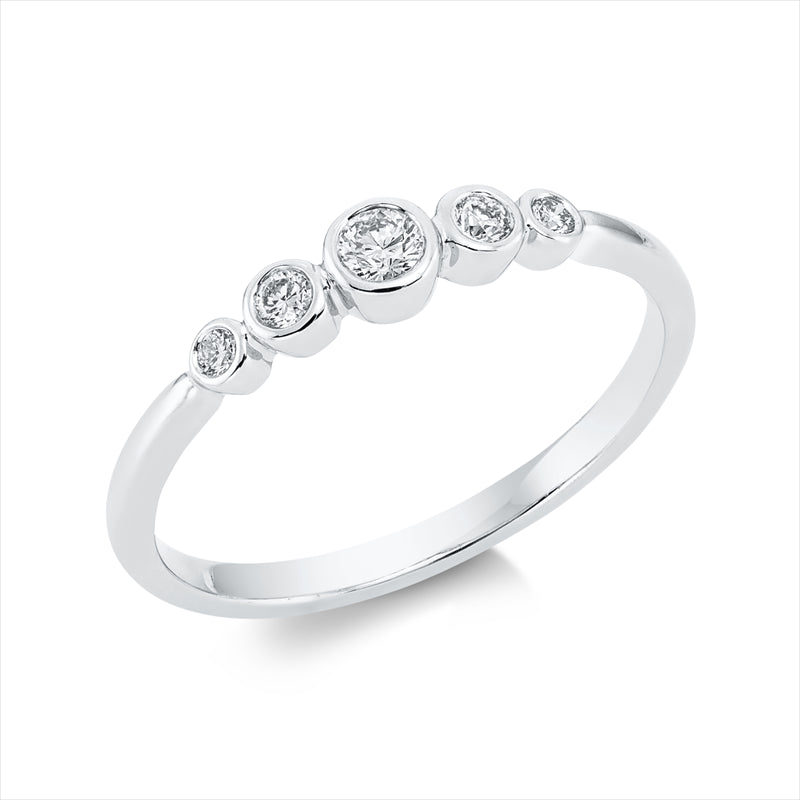 Ring 18 kt WG, 5 Brill. 0,15 ct, TW-si