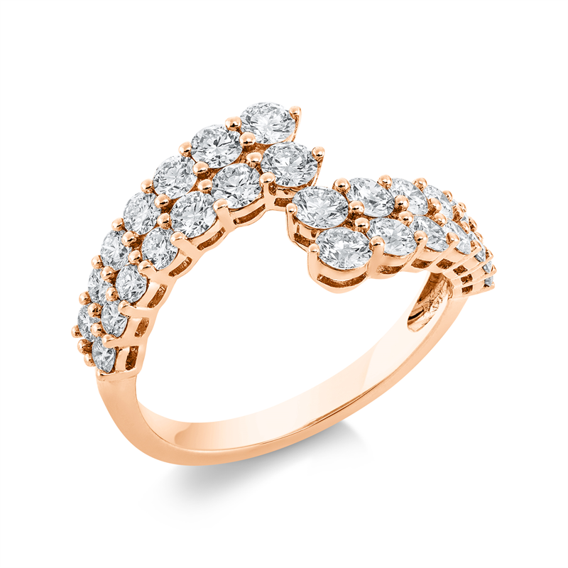 Ring 18 kt RG, 28 Brill. 1,56 ct, TW-si