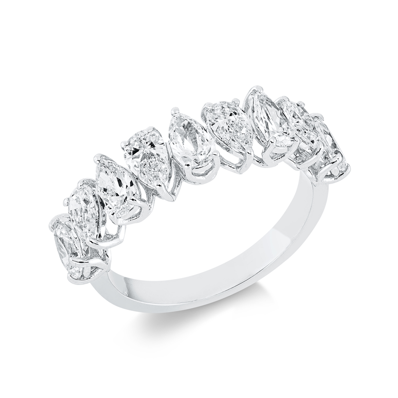 Ring 18 kt WG, 9 Tropfen 1,72 ct, F-vsi