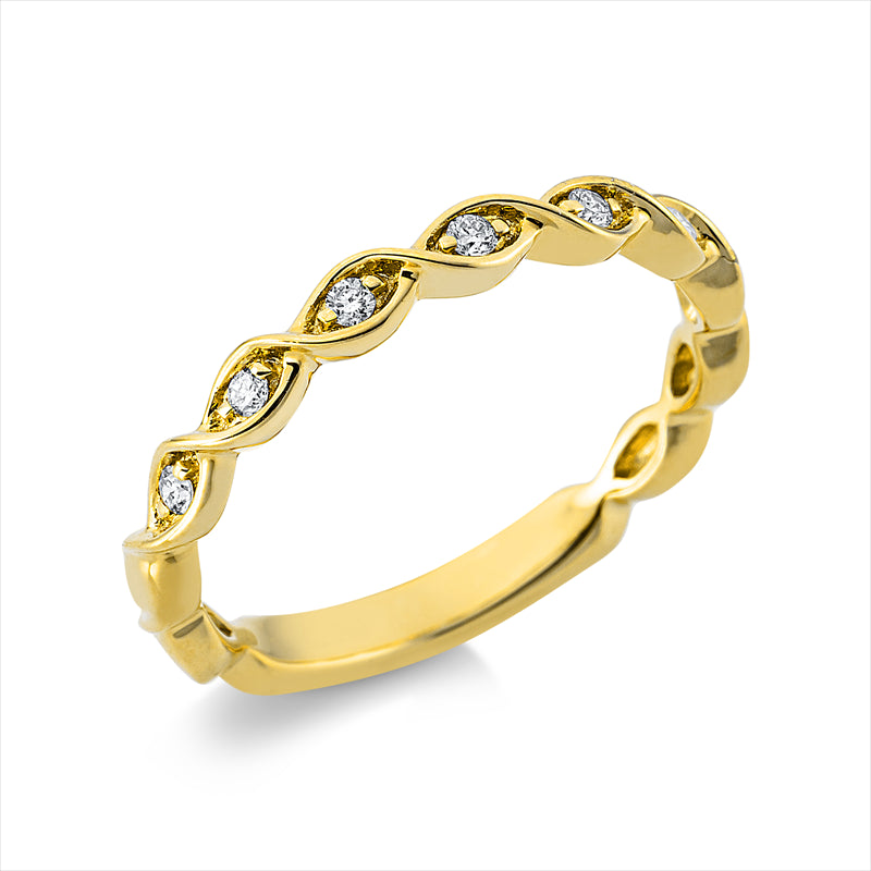 Ring 18 kt GG, 7 Brill. 0,08 ct, TW-si