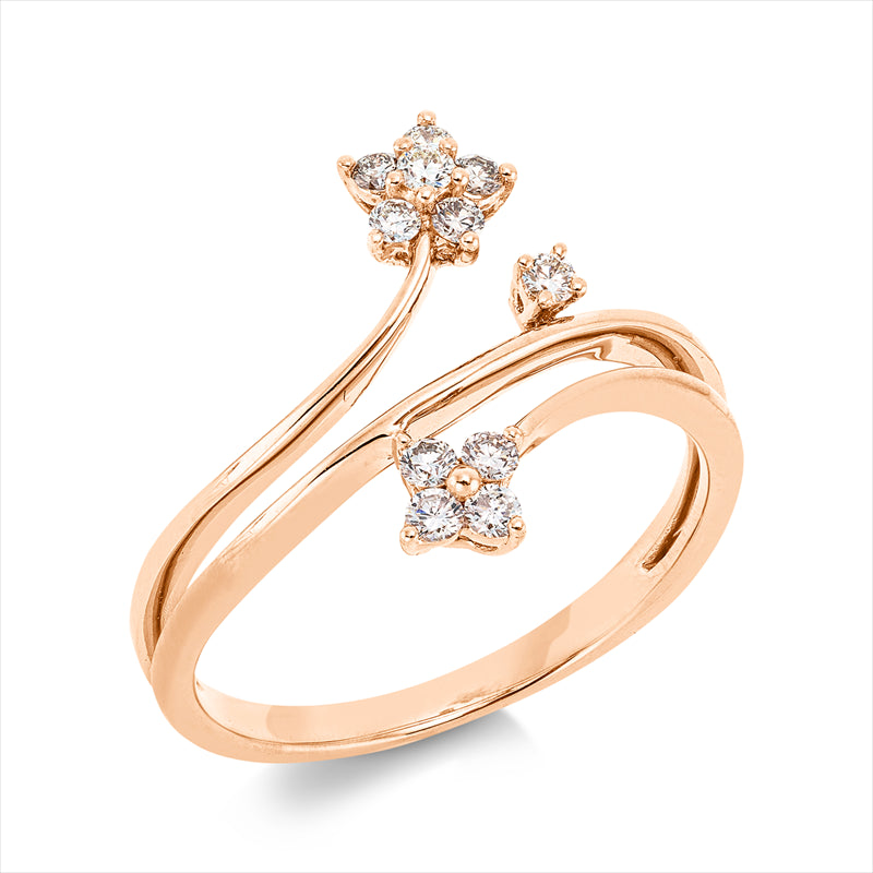 Ring 18 kt RG, 11 Brill. 0,21 ct, I-si
