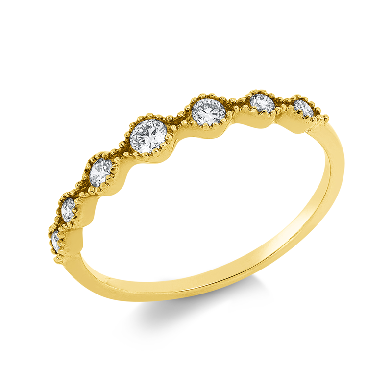 Ring 18 kt GG, 7 Brill. 0,20 ct, I-si