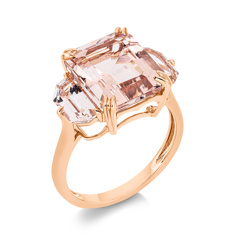 Ring 18 kt RG, 2 Morganit 1,70 ct rosé, 1 Morganit 5,58 ct rosé