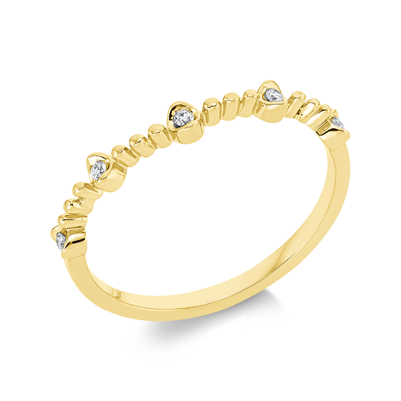 Ring 18 kt GG, 5 Brill. 0,06 ct, TW-si