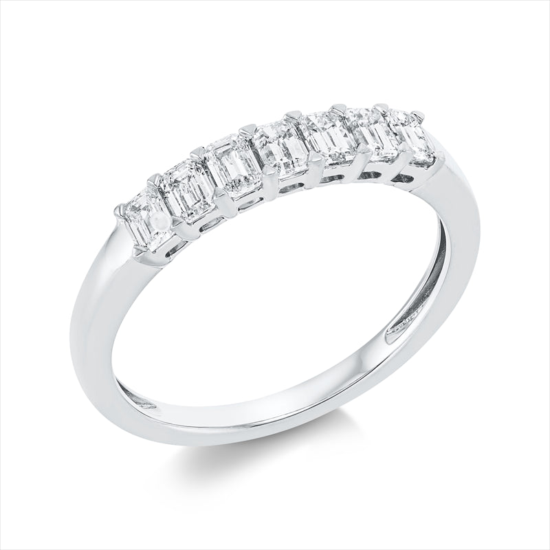 Ring 18 kt WG, 7 Sm.schliff 0,66 ct, W-si