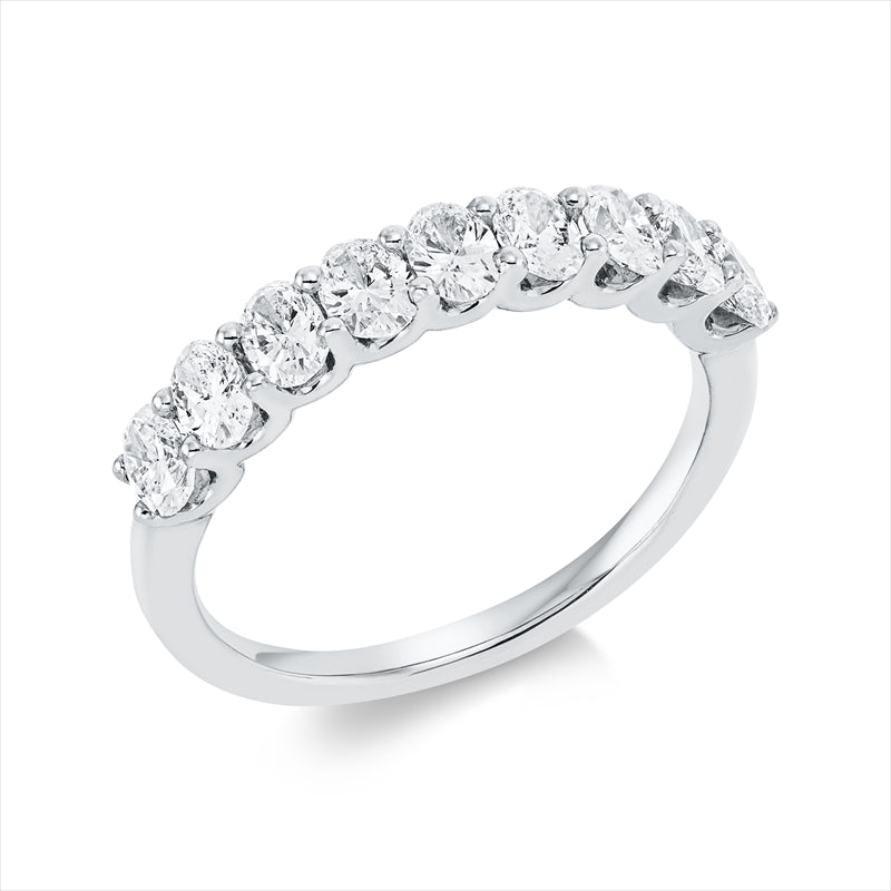 Ring 18 kt WG, 9 Oval 1,20 ct, W-si
