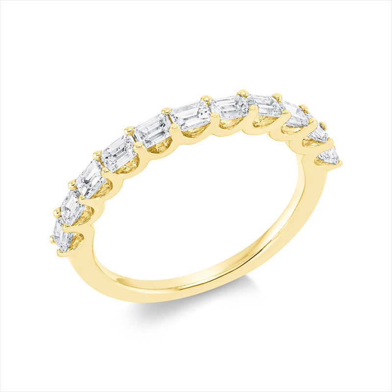 Ring 18 kt GG, 11 Sm.schliff 0,92 ct, W-si