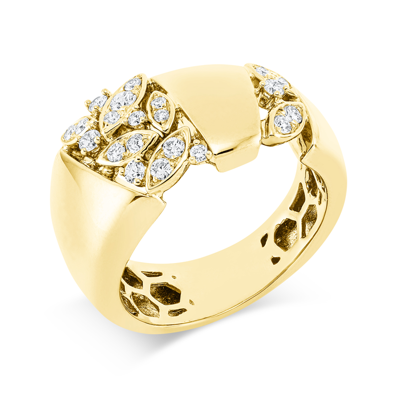 Ring 18 kt GG, 21 Brill. 0,33 ct, TW-si