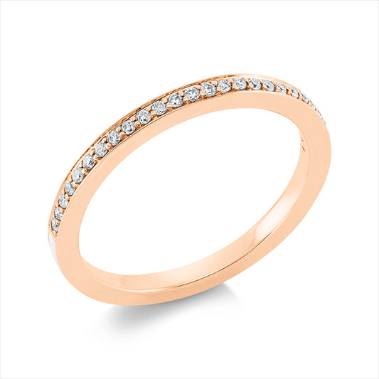 Ring 18 kt RG, 26 Brill. 0,13 ct, TW-si, 1 Emaille weiß