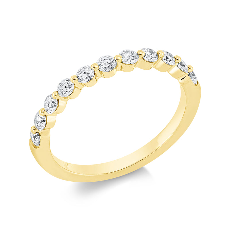 Ring 18 kt GG, 11 Brill. 0,50 ct, TW-si