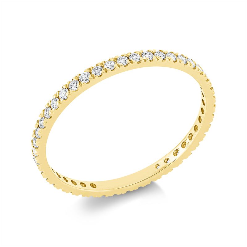 Ring 18 kt GG, 45 Brill. 0,34 ct, TW-si