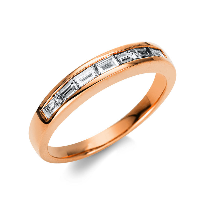 Ring 18 kt RG, 7 Bag. 0,40 ct, TW-si