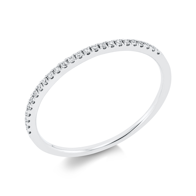 Ring 18 kt WG, 25 Brill. 0,10 ct, TW-si
